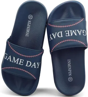 INMINPIN Kids Boys Girls Ball Sports Slides Sandals Ultra Comfortable Beach Pool Shower Shoes House Slide Indoor Outdoor for Sports Fan