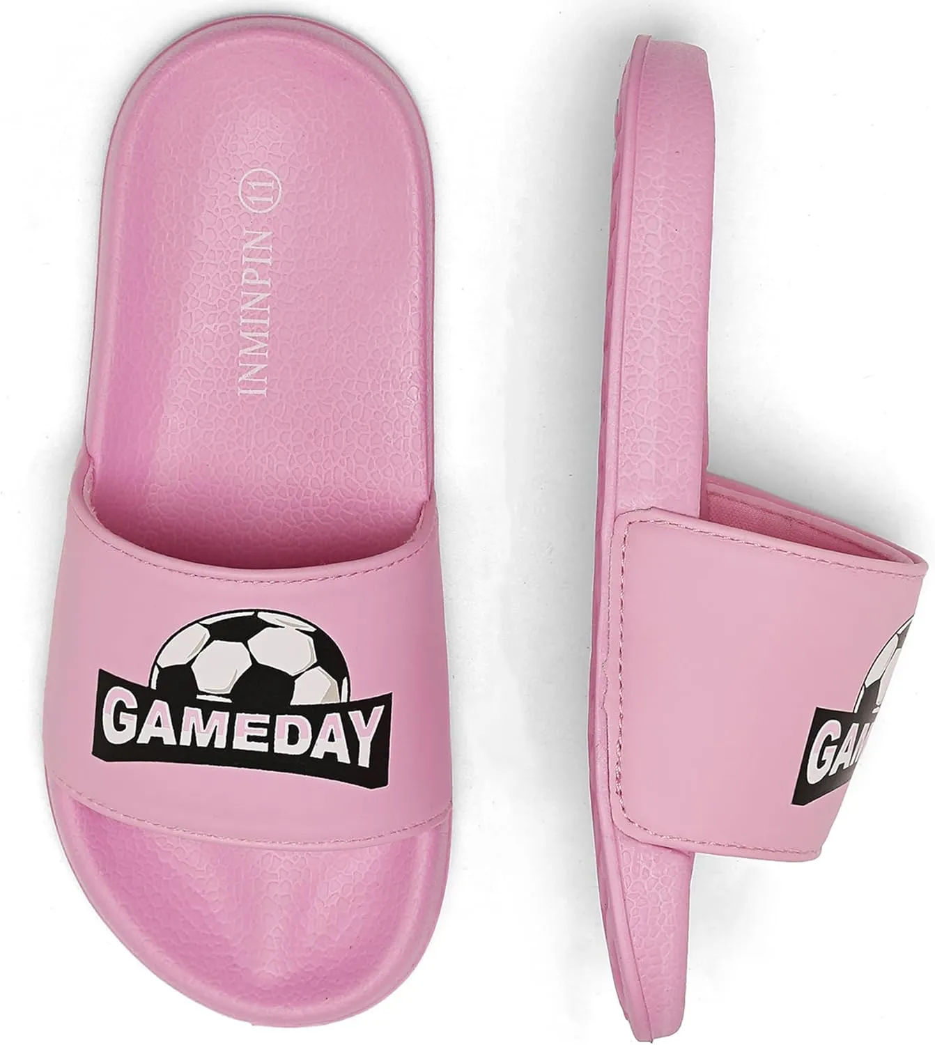 INMINPIN Kids Boys Girls Ball Sports Slides Sandals Ultra Comfortable Beach Pool Shower Shoes House Slide Indoor Outdoor for Sports Fan