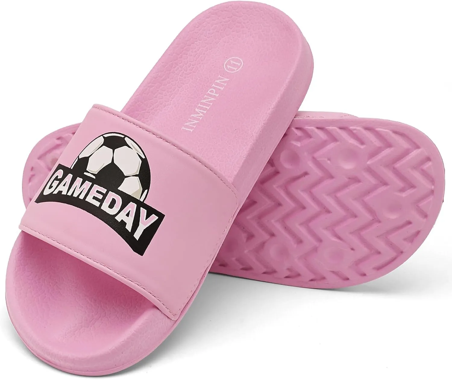 INMINPIN Kids Boys Girls Ball Sports Slides Sandals Ultra Comfortable Beach Pool Shower Shoes House Slide Indoor Outdoor for Sports Fan
