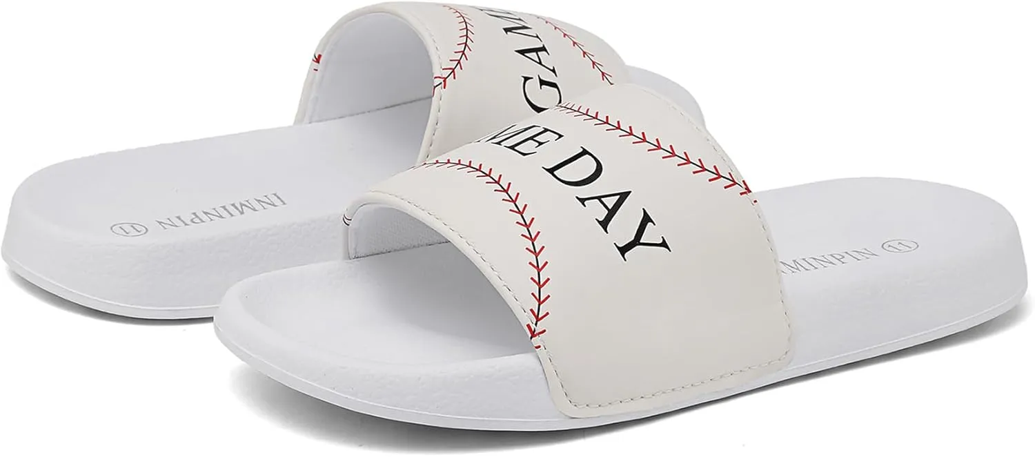 INMINPIN Kids Boys Girls Ball Sports Slides Sandals Ultra Comfortable Beach Pool Shower Shoes House Slide Indoor Outdoor for Sports Fan
