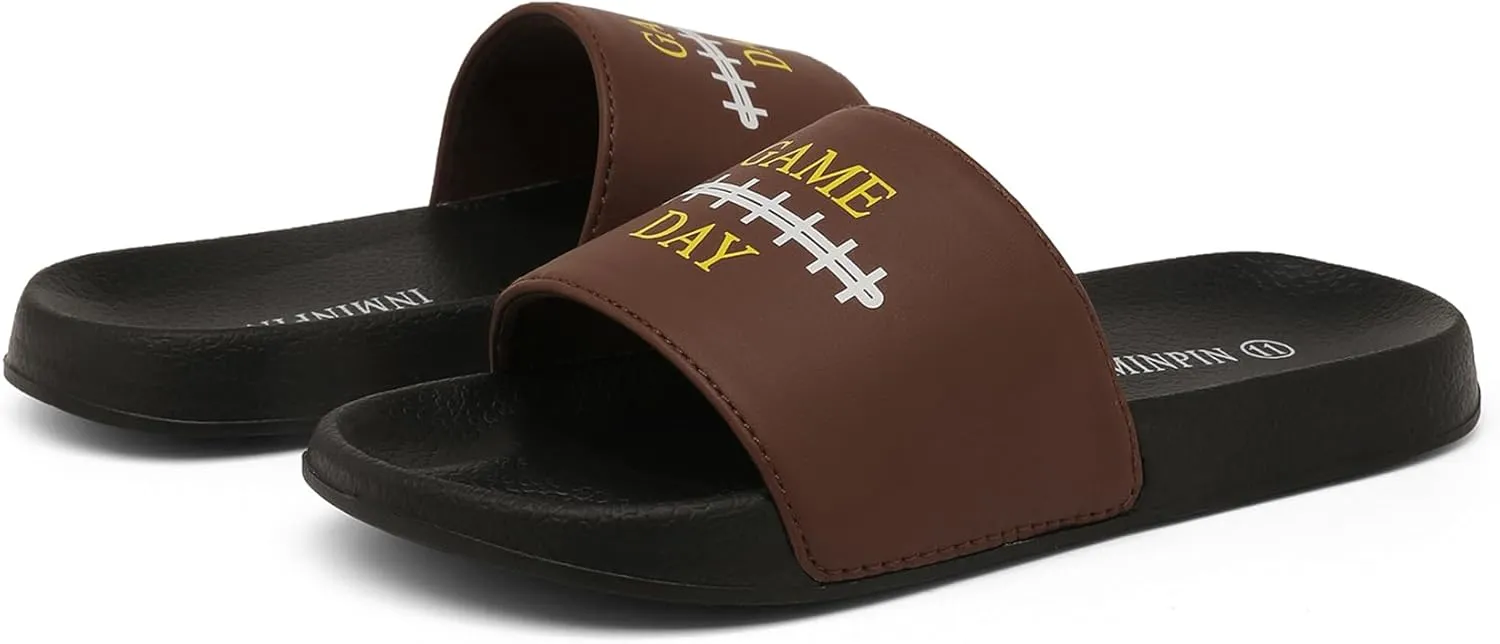 INMINPIN Kids Boys Girls Ball Sports Slides Sandals Ultra Comfortable Beach Pool Shower Shoes House Slide Indoor Outdoor for Sports Fan
