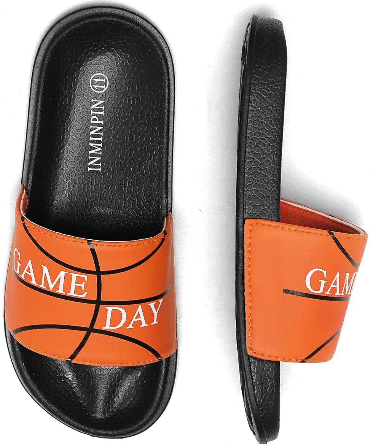 INMINPIN Kids Boys Girls Ball Sports Slides Sandals Ultra Comfortable Beach Pool Shower Shoes House Slide Indoor Outdoor for Sports Fan