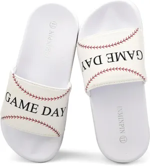 INMINPIN Kids Boys Girls Ball Sports Slides Sandals Ultra Comfortable Beach Pool Shower Shoes House Slide Indoor Outdoor for Sports Fan