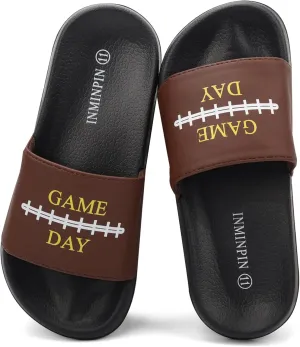 INMINPIN Kids Boys Girls Ball Sports Slides Sandals Ultra Comfortable Beach Pool Shower Shoes House Slide Indoor Outdoor for Sports Fan