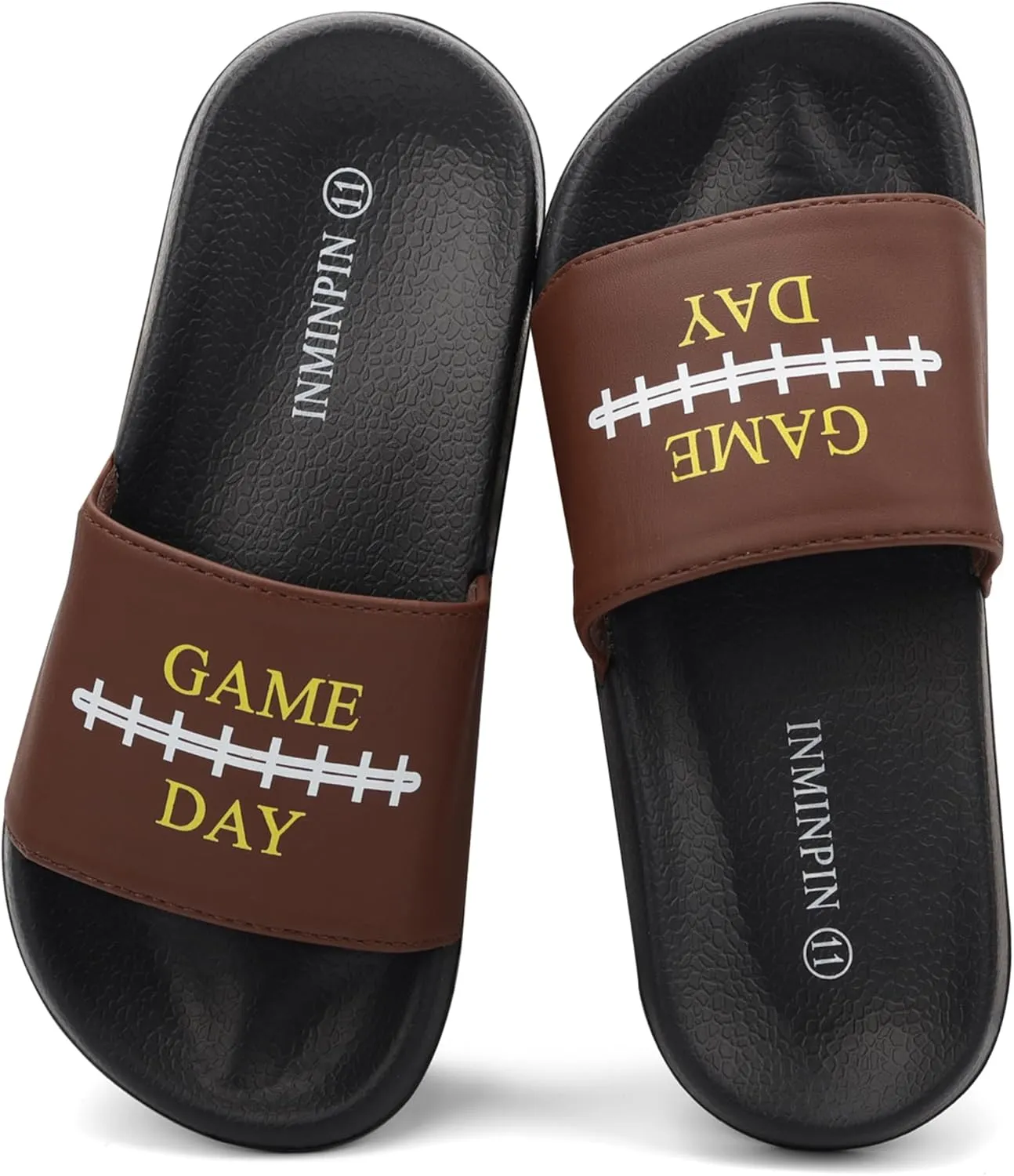 INMINPIN Kids Boys Girls Ball Sports Slides Sandals Ultra Comfortable Beach Pool Shower Shoes House Slide Indoor Outdoor for Sports Fan