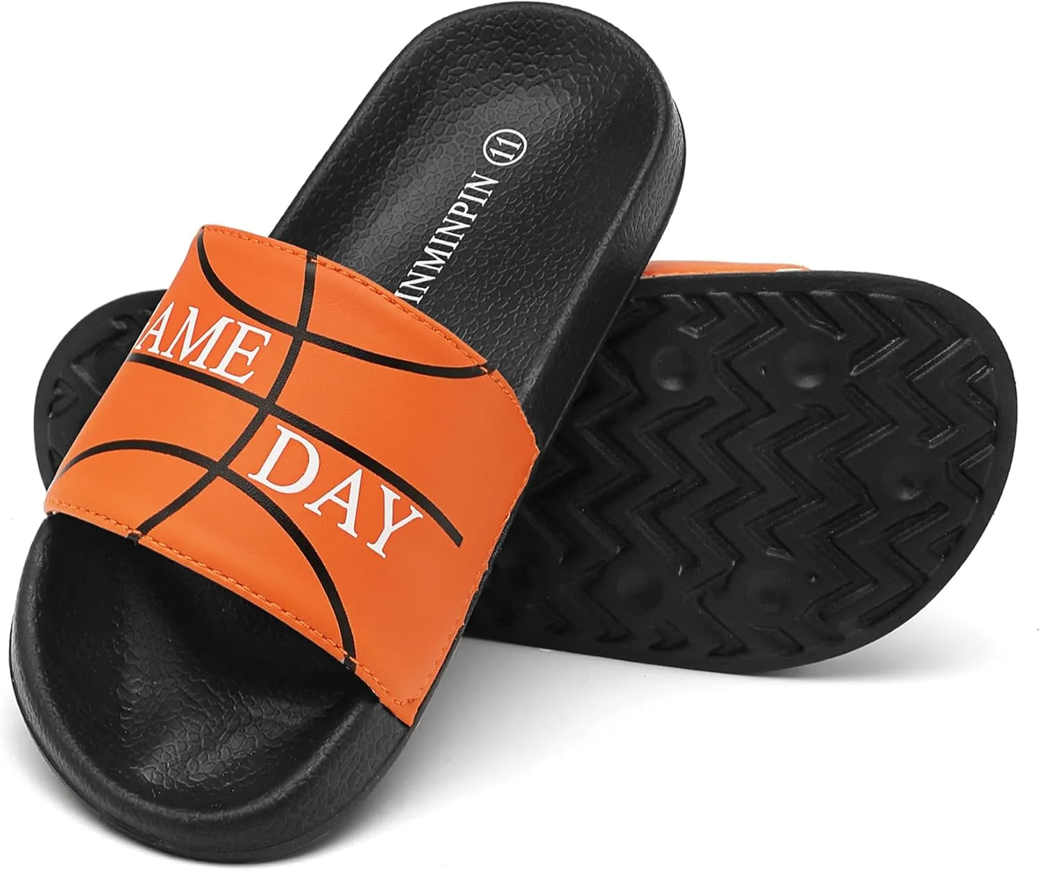 INMINPIN Kids Boys Girls Ball Sports Slides Sandals Ultra Comfortable Beach Pool Shower Shoes House Slide Indoor Outdoor for Sports Fan