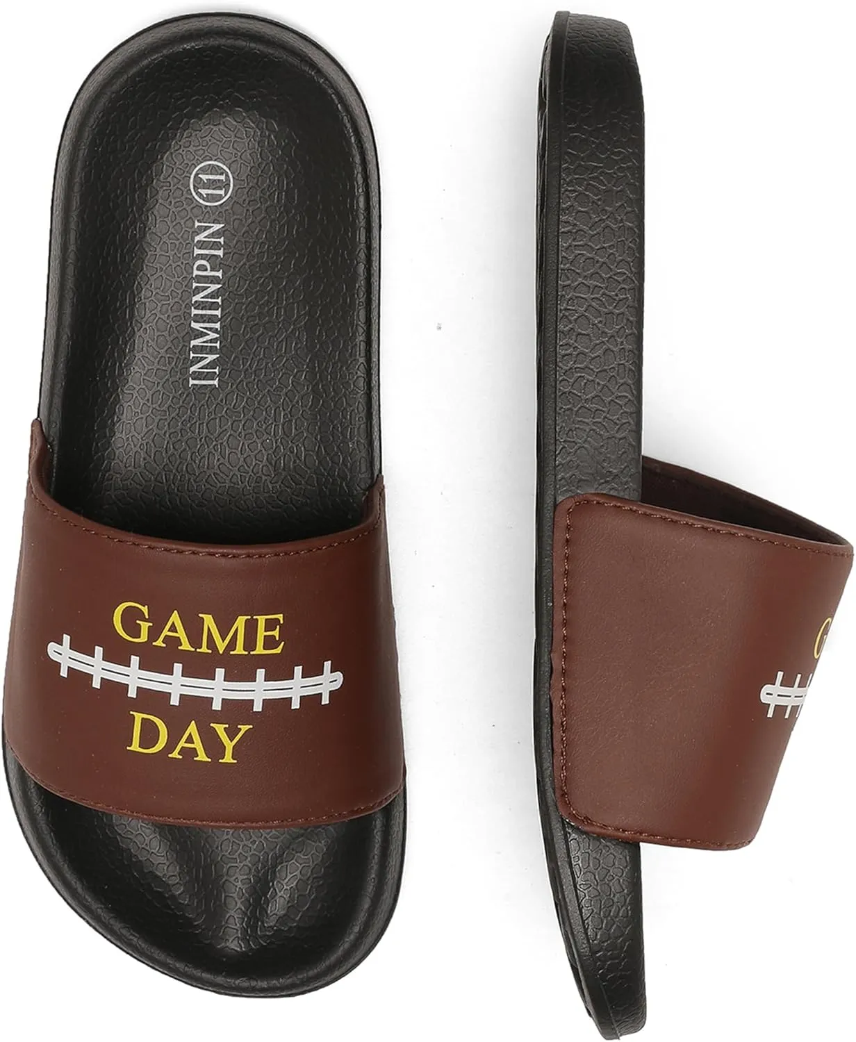 INMINPIN Kids Boys Girls Ball Sports Slides Sandals Ultra Comfortable Beach Pool Shower Shoes House Slide Indoor Outdoor for Sports Fan
