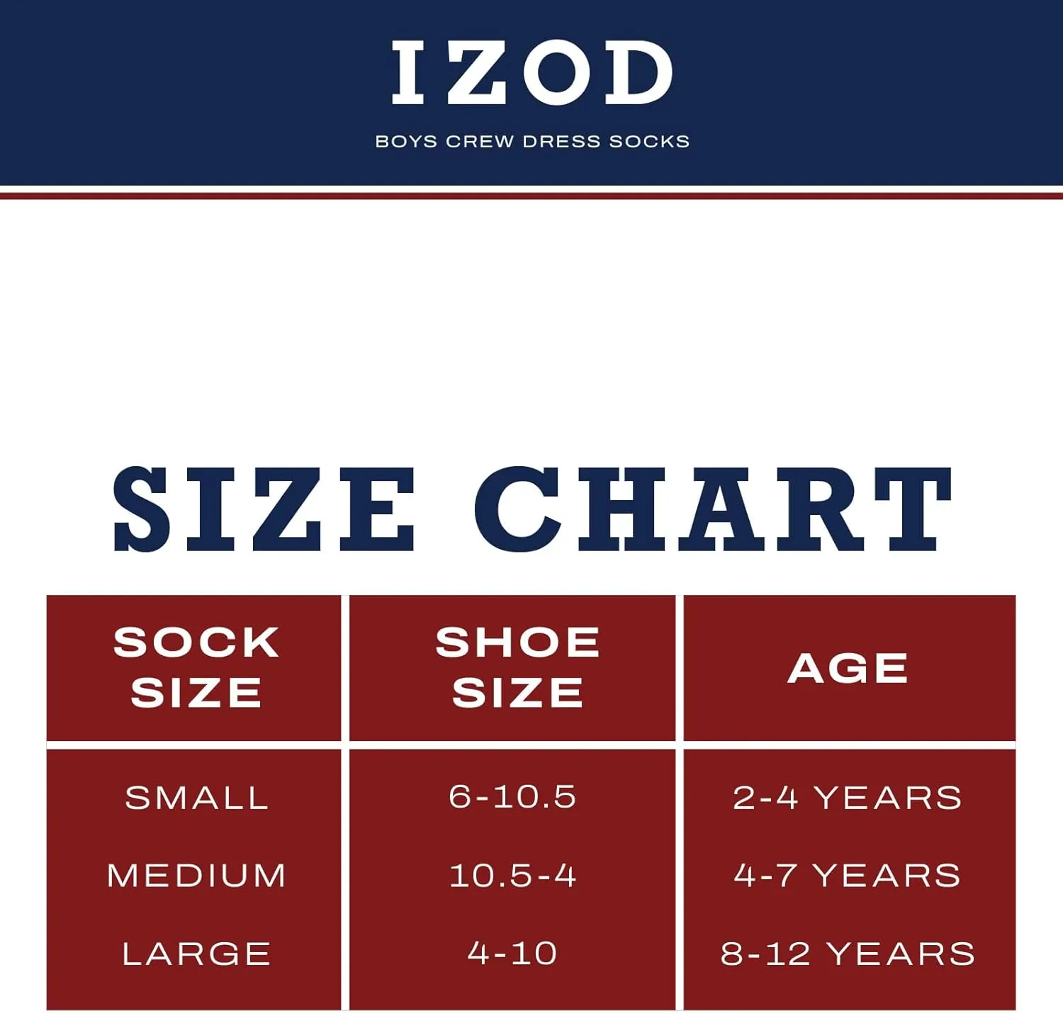 IZOD Boys Crew Socks - 5 Pack Breathable Soft Stretch Performance Crew Dress Socks for Toddlers to Big Boys (Shoe Size: S-L)