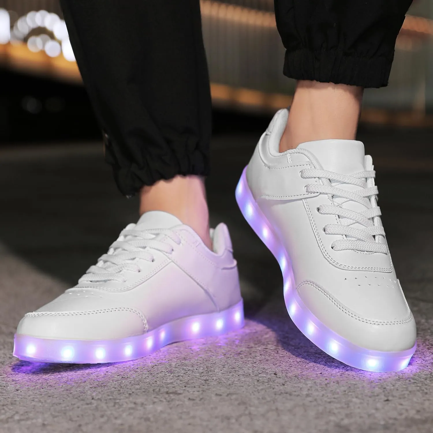 JEVRITE Unisex LED Light Up High Top Sneakers - USB Charging for Women & Men - Couples Shoes