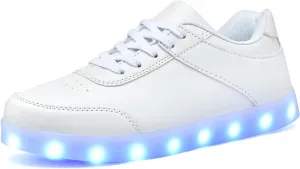 JEVRITE Unisex LED Light Up High Top Sneakers - USB Charging for Women & Men - Couples Shoes