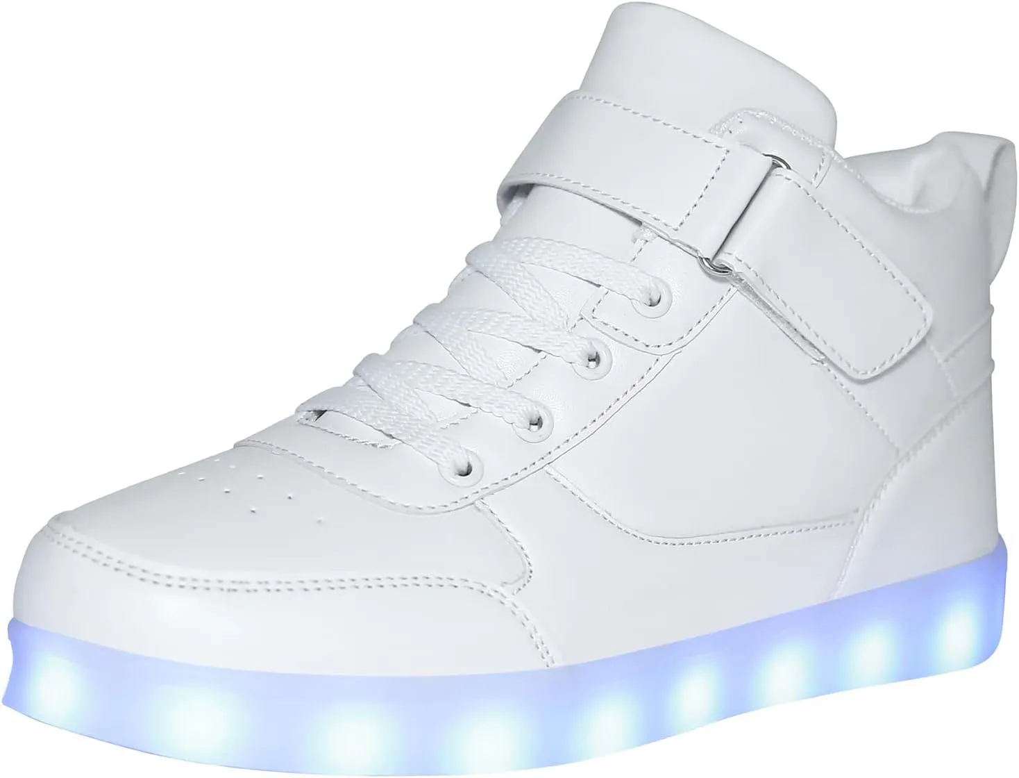 JEVRITE Unisex LED Light Up High Top Sneakers - USB Charging for Women & Men - Couples Shoes
