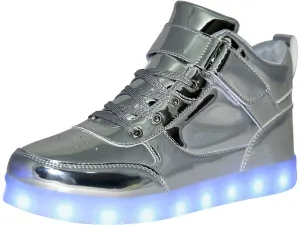 JEVRITE Unisex LED Light Up High Top Sneakers - USB Charging for Women & Men - Couples Shoes