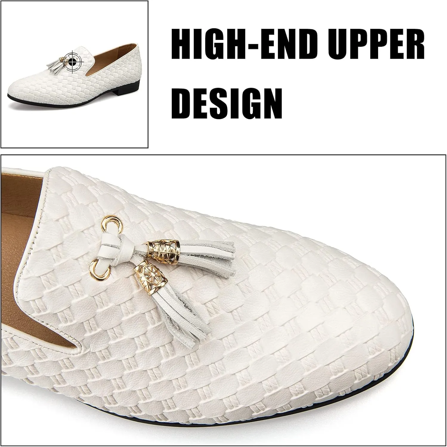 JITAI Men's Fashion Loafers Wedding Shoes Loafers for Men Party Shoes
