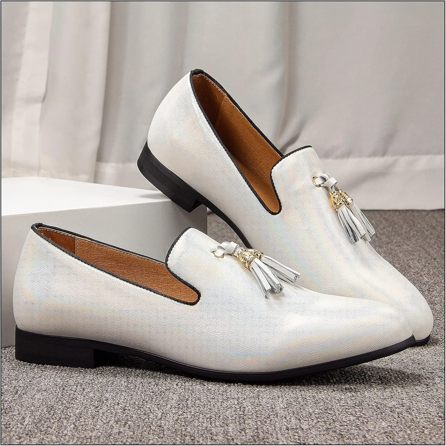 JITAI Men's Fashion Loafers Wedding Shoes Loafers for Men Party Shoes