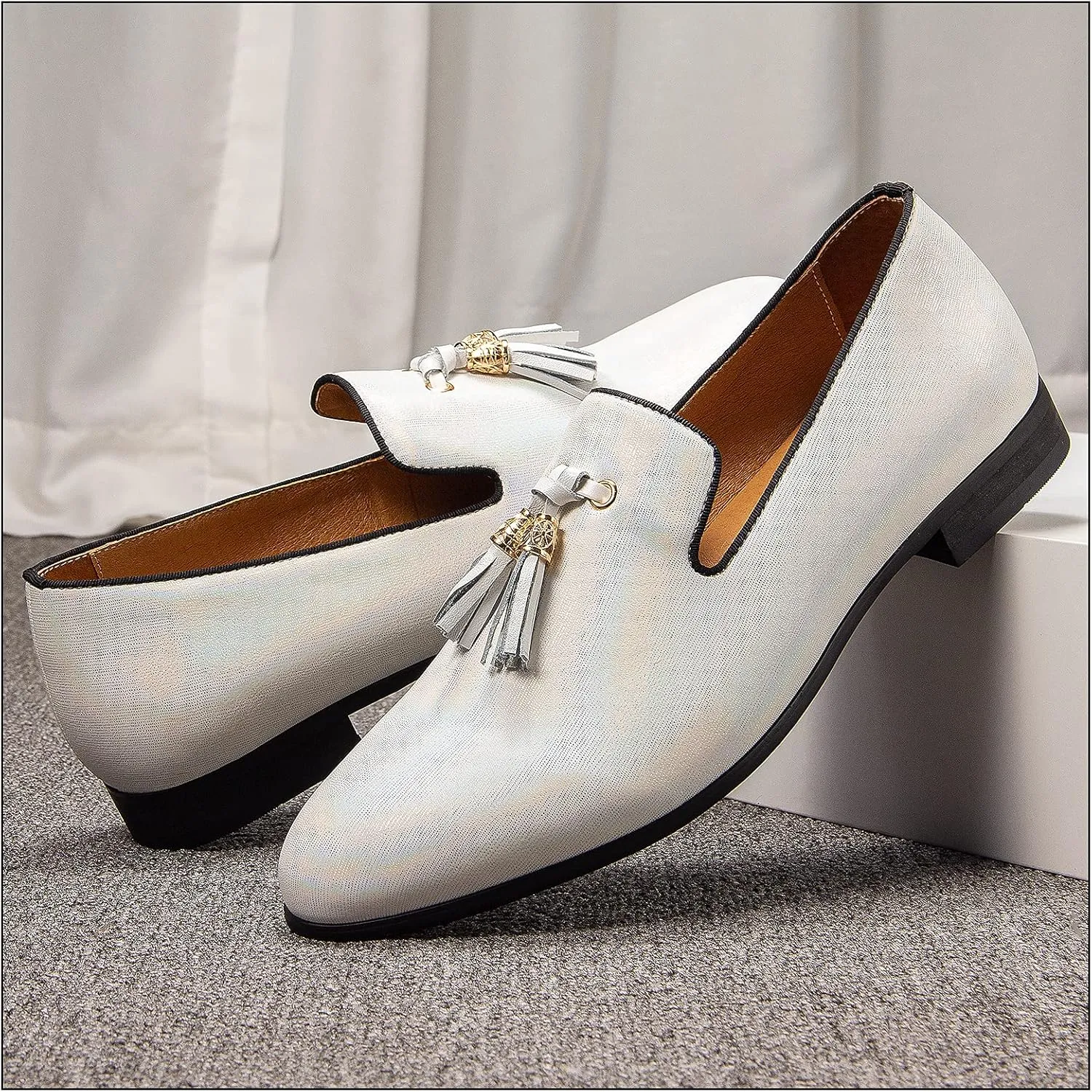 JITAI Men's Fashion Loafers Wedding Shoes Loafers for Men Party Shoes