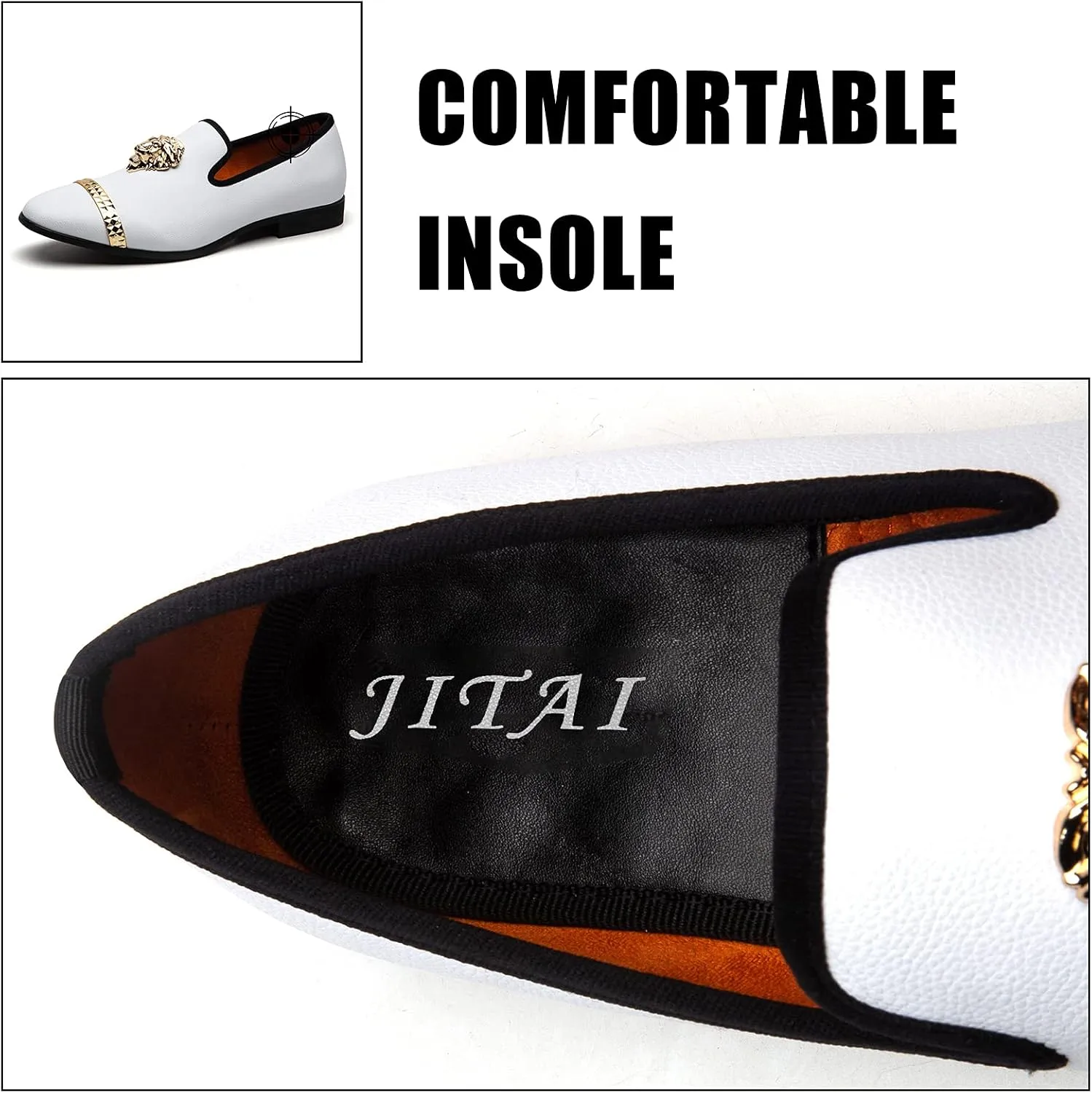 JITAI Men's Fashion Loafers Wedding Shoes Loafers for Men Party Shoes