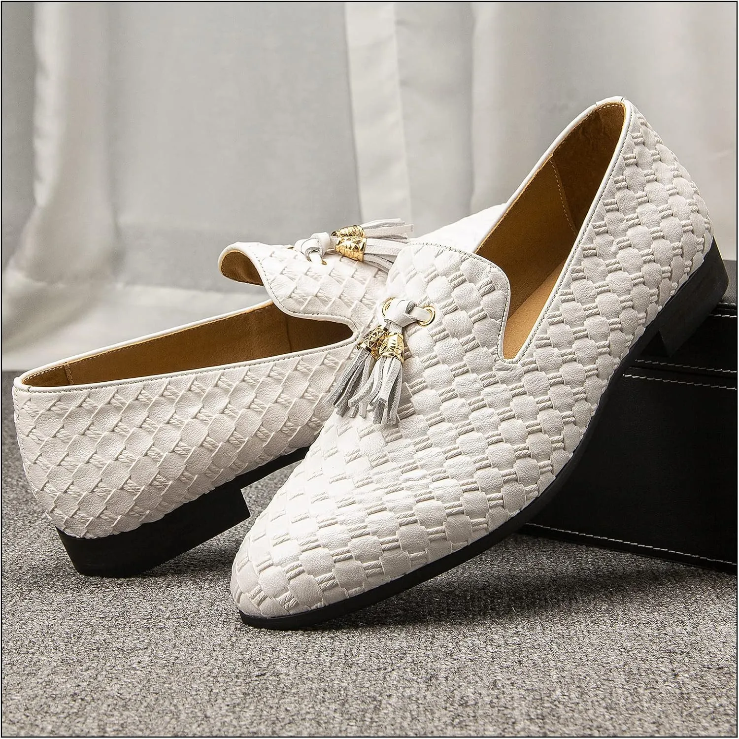 JITAI Men's Fashion Loafers Wedding Shoes Loafers for Men Party Shoes