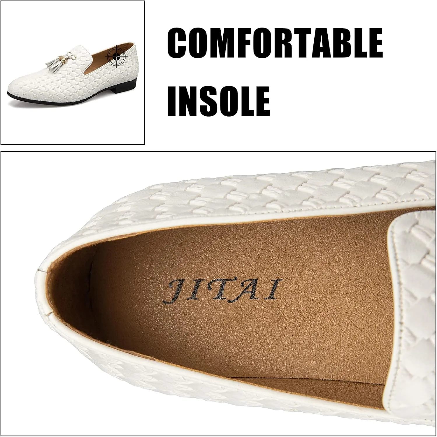 JITAI Men's Fashion Loafers Wedding Shoes Loafers for Men Party Shoes