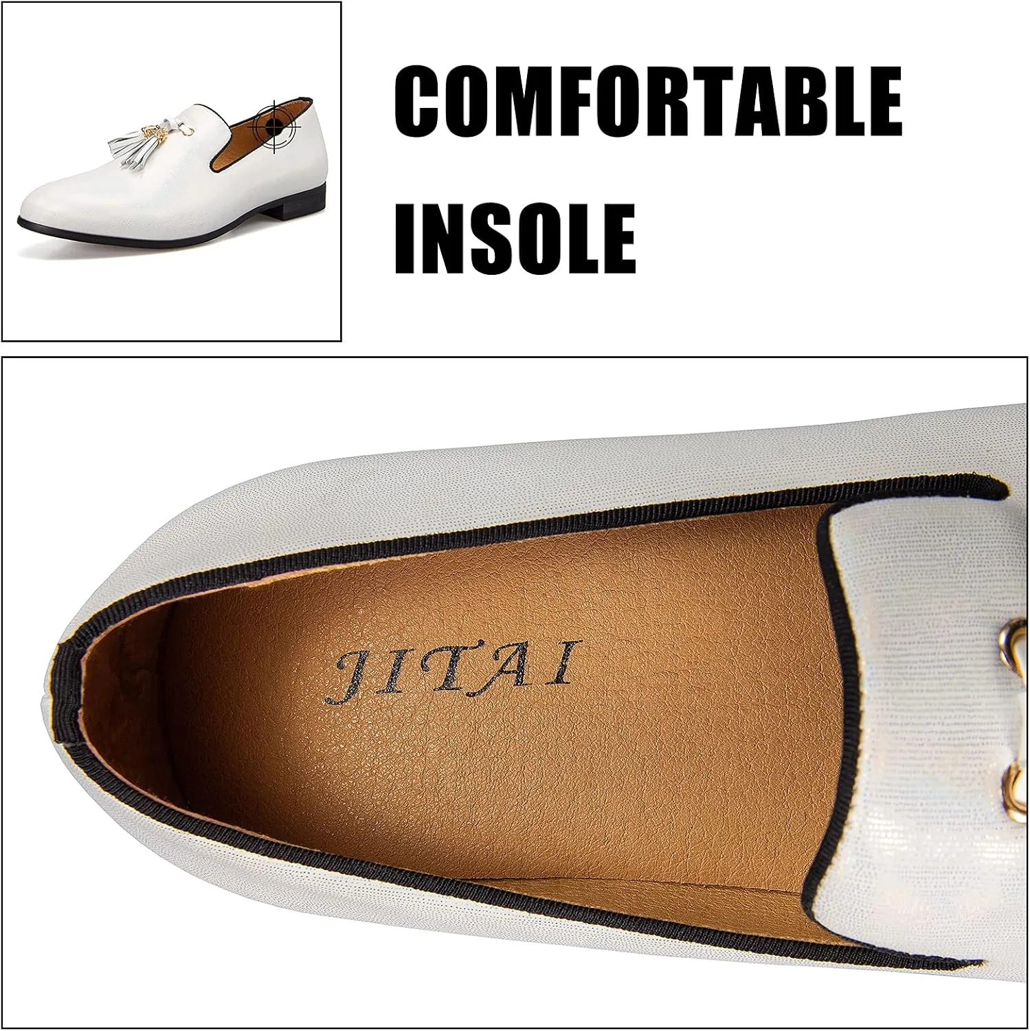 JITAI Men's Fashion Loafers Wedding Shoes Loafers for Men Party Shoes