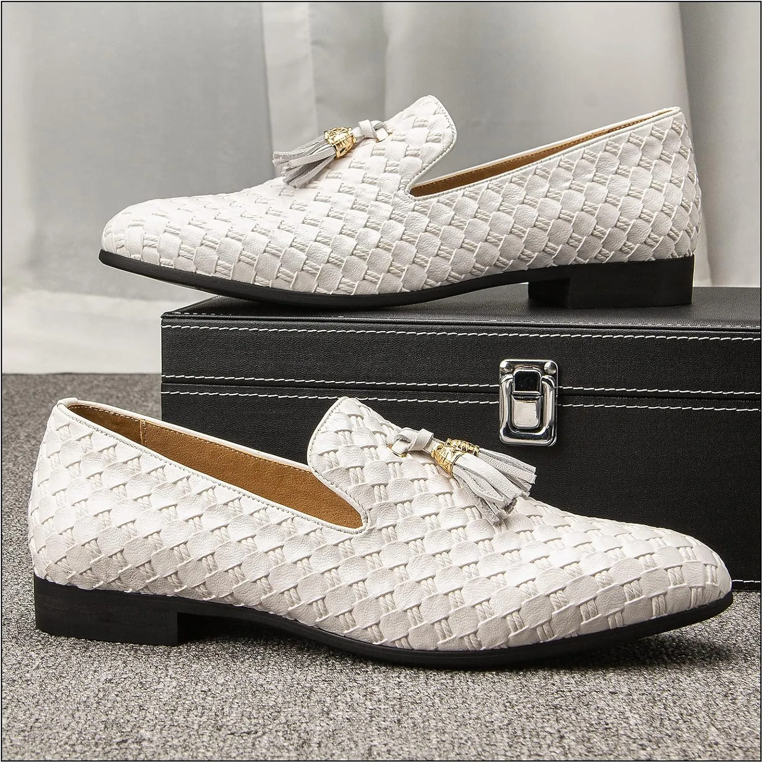 JITAI Men's Fashion Loafers Wedding Shoes Loafers for Men Party Shoes