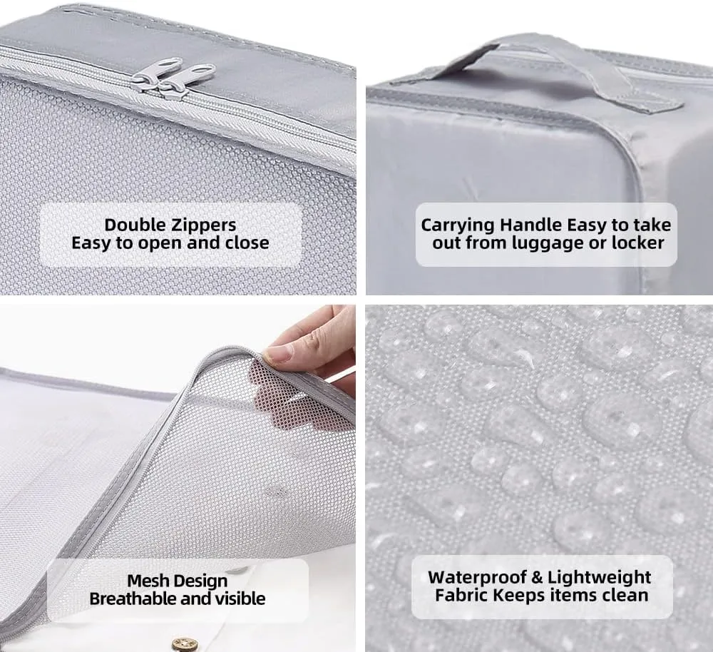 JJ POWER Travel Packing Cubes, Luggage Organizers with Shoe Bag