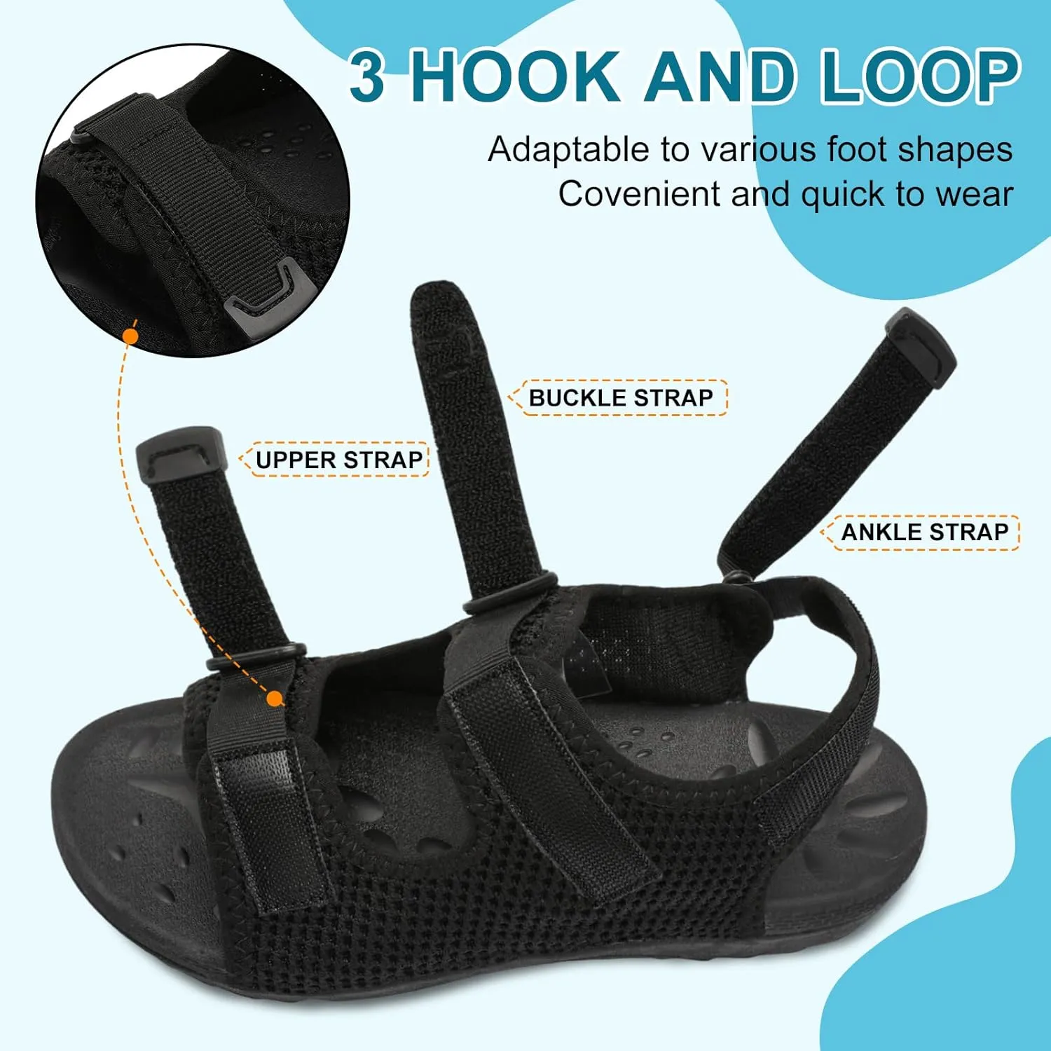 JOINFREE Womens Orthopedic Walking Hiking Sandals Adjustable Open Toe Sports Water Sandals with Plantar Fasciitis Arch Support Thick Athletic Cushion Outdoor Beach Sandals