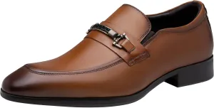 Jouesn Men's Dress Shoes Premium Leather Penny Loafers for Men Slip-On Formal Dress Loafers for Men