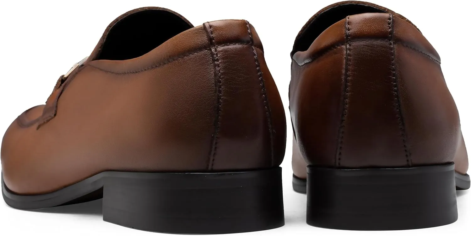 Jouesn Men's Dress Shoes Premium Leather Penny Loafers for Men Slip-On Formal Dress Loafers for Men