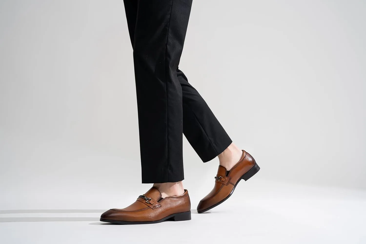 Jouesn Men's Dress Shoes Premium Leather Penny Loafers for Men Slip-On Formal Dress Loafers for Men