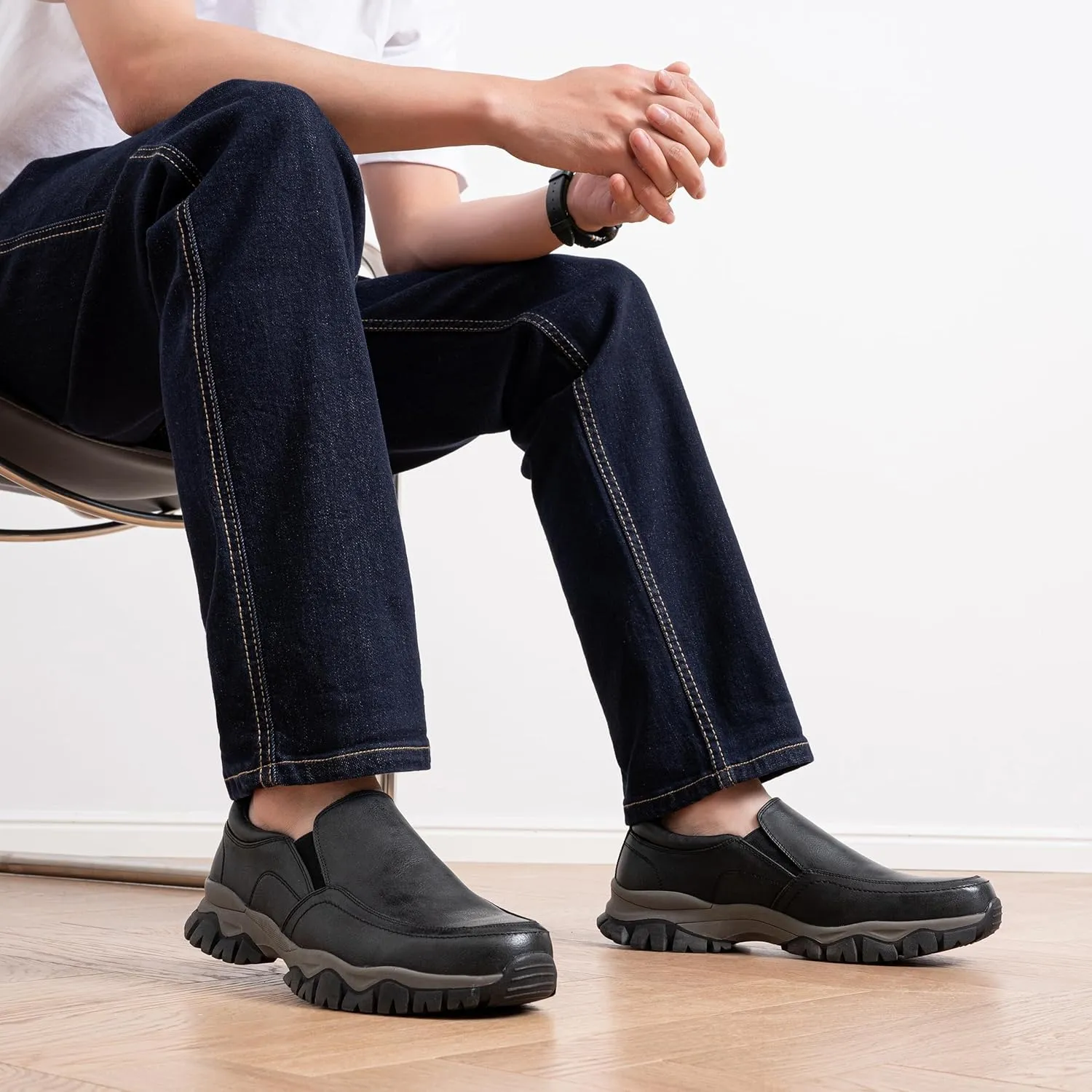 Jousen Loafers for Men Arch Support Comfortable Mens Slip On Shoes