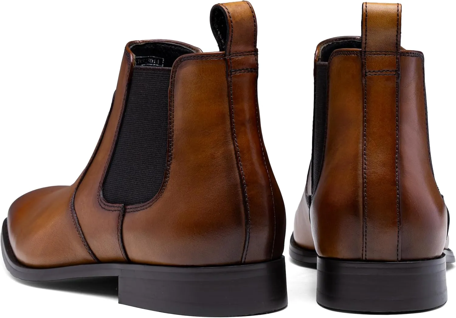 Jousen Men's Chelsea Boots Polished Premium Leather Ankle Dress Boots Classic Retro Slip On Boots for Men