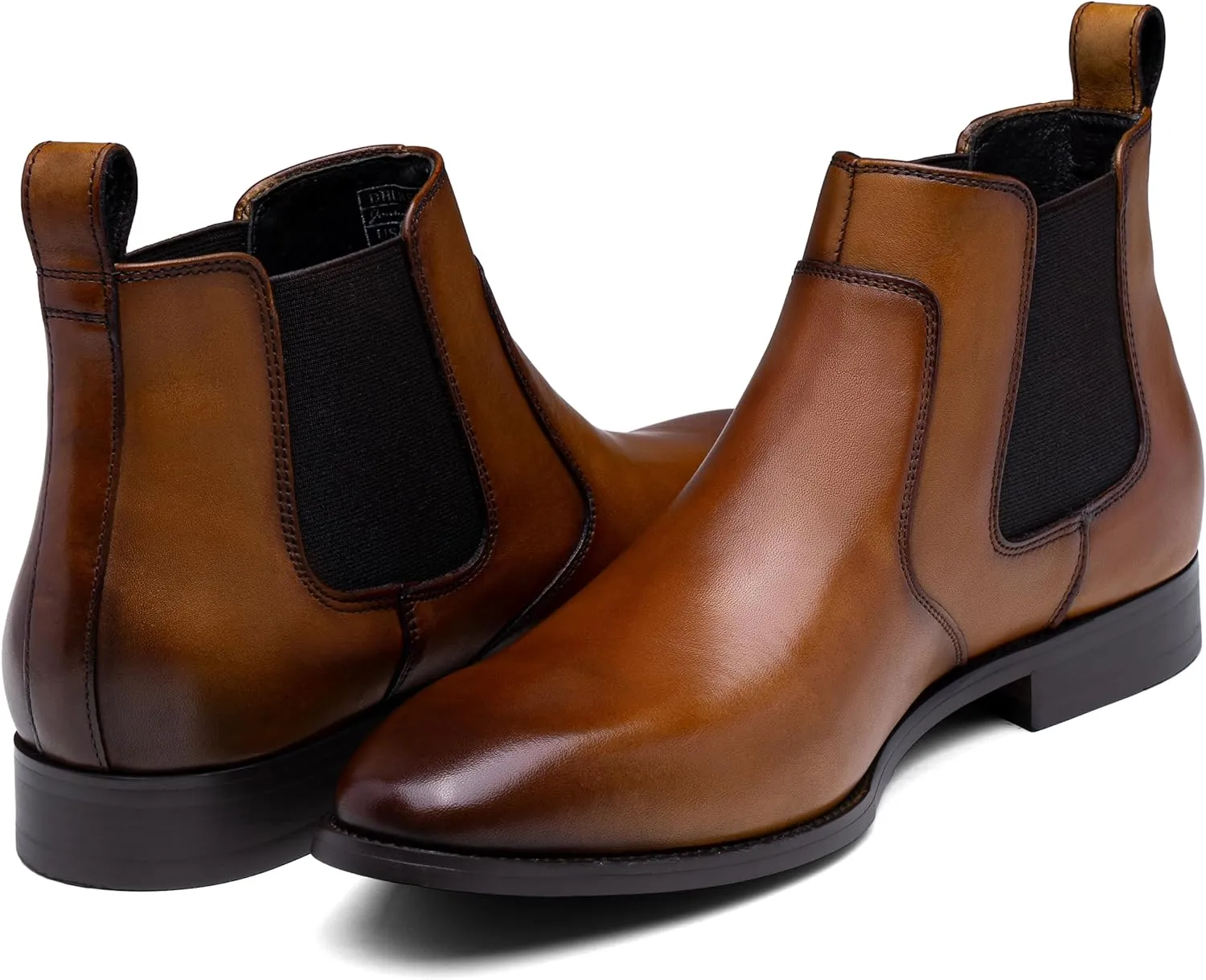 Jousen Men's Chelsea Boots Polished Premium Leather Ankle Dress Boots Classic Retro Slip On Boots for Men