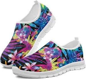 JoyLamoria Butterfly in Black and White Shoes for Wome Slip on Walking Shoe Art Travel Work Loafers Lightweight