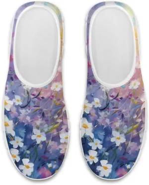 JoyLamoria Butterfly in Black and White Shoes for Wome Slip on Walking Shoe Art Travel Work Loafers Lightweight