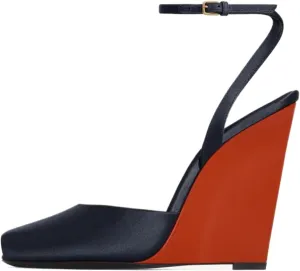 keleimusi Womens Wedge Sandals Square Peep Toe Summer Dressy Sandals with Adjustable Ankle Strap Sandals Platform Thong Leather Strap Slides Backless Slip On Party Fashion Shoes for Women
