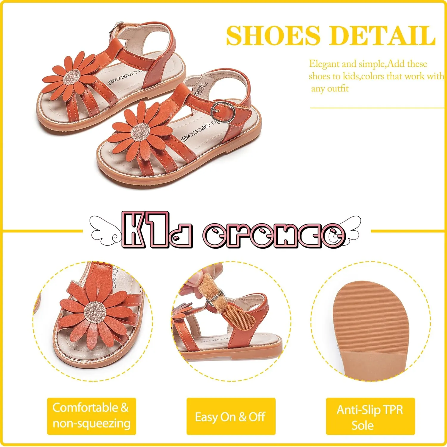 Kiderence Toddler Girls Sandals Little Girls Kids Summer Shoes Toddler Sandals
