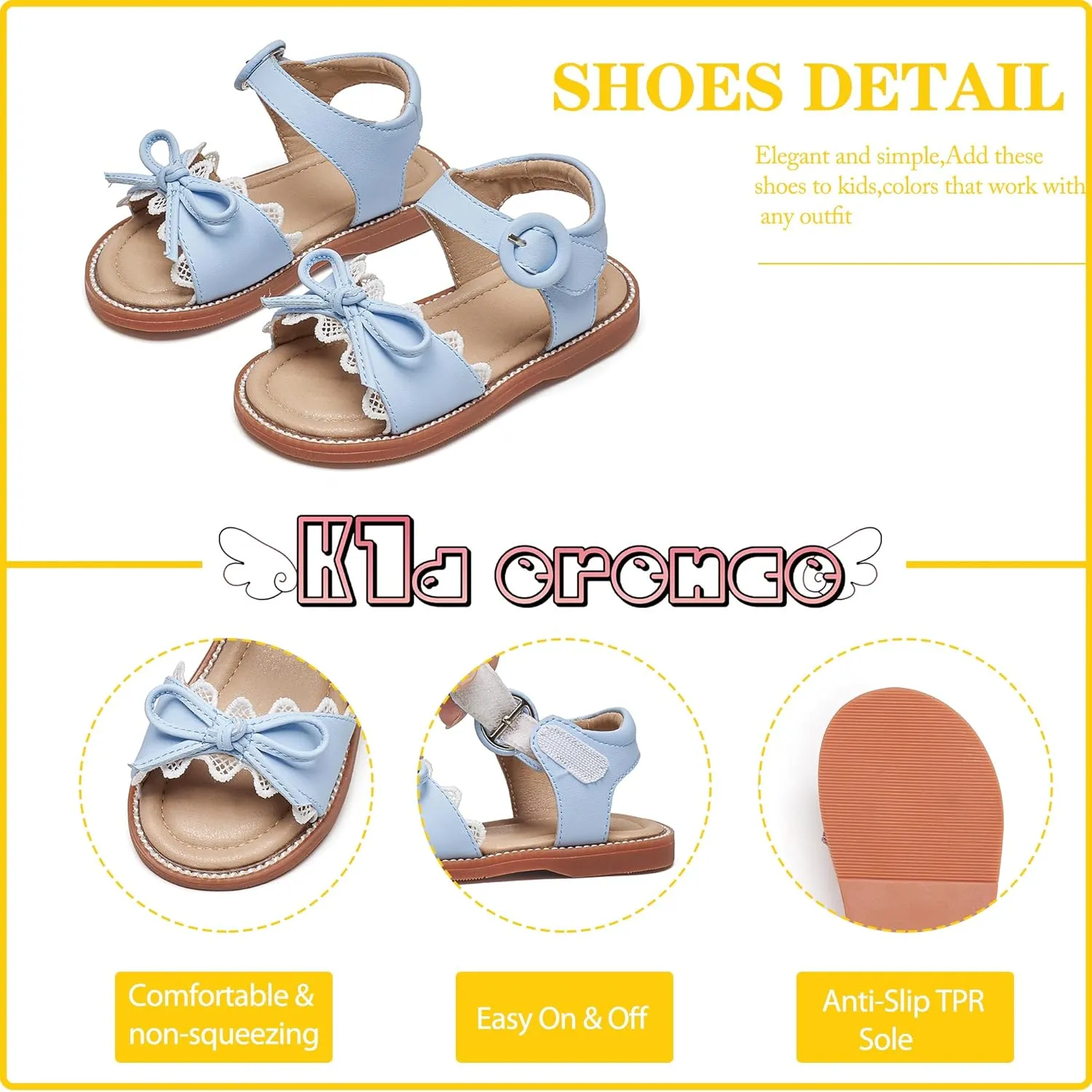 Kiderence Toddler Girls Sandals Little Girls Kids Summer Shoes Toddler Sandals