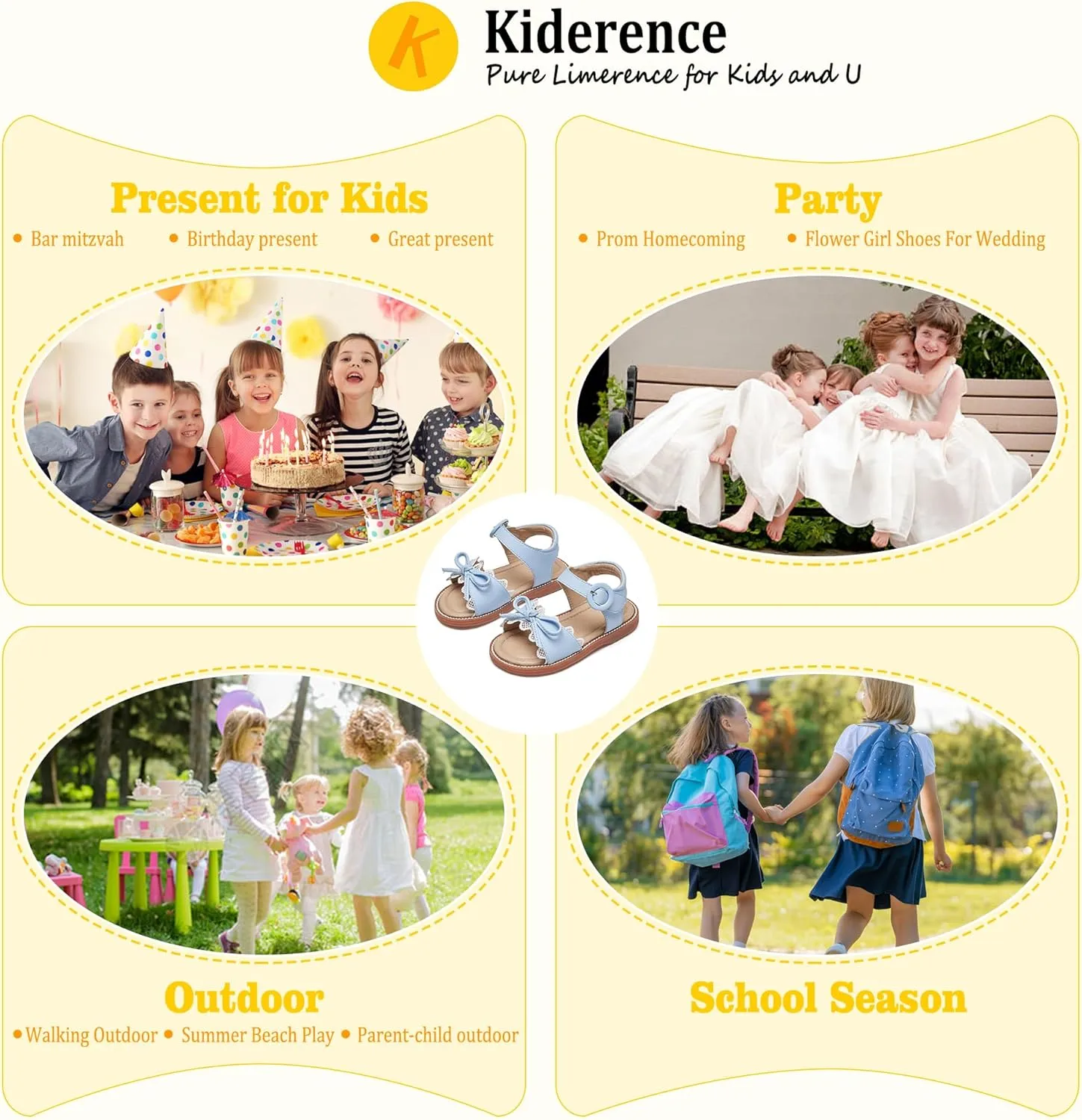 Kiderence Toddler Girls Sandals Little Girls Kids Summer Shoes Toddler Sandals