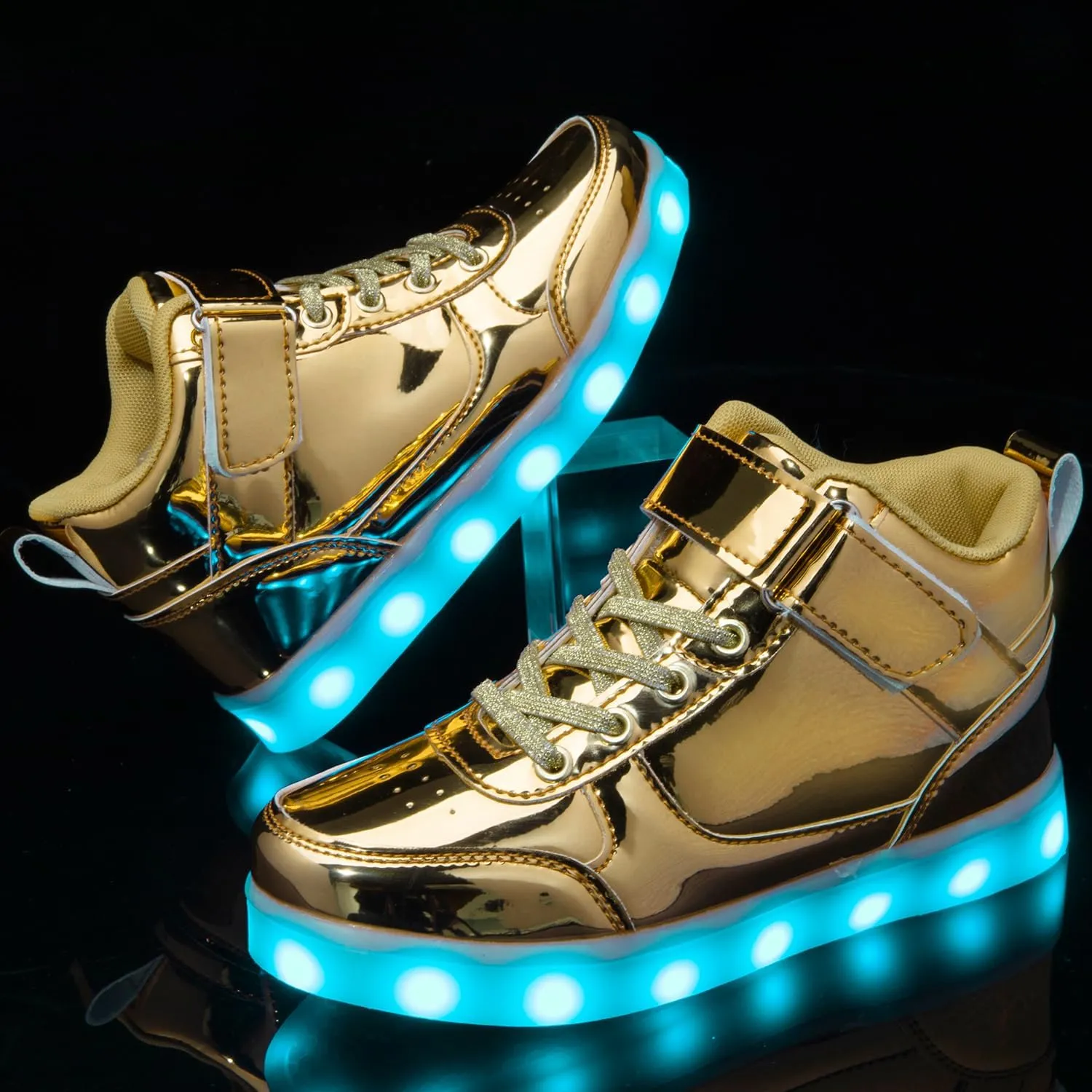 Kids Light Up Shoes LED Sneakers High Top USB Charging Flashing Trainers for Child Girls Boys