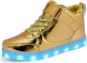 Kids Light Up Shoes LED Sneakers High Top USB Charging Flashing Trainers for Child Girls Boys