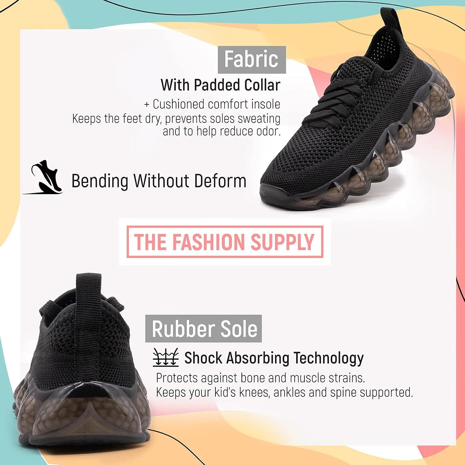 Kids Shoes for Boys & Girls - Lightweight & Breathable Boys & Girls Sneakers - Kids Athletic Shoes - Comfortable Boys and Girls Tennis Shoes with Rubber Sole