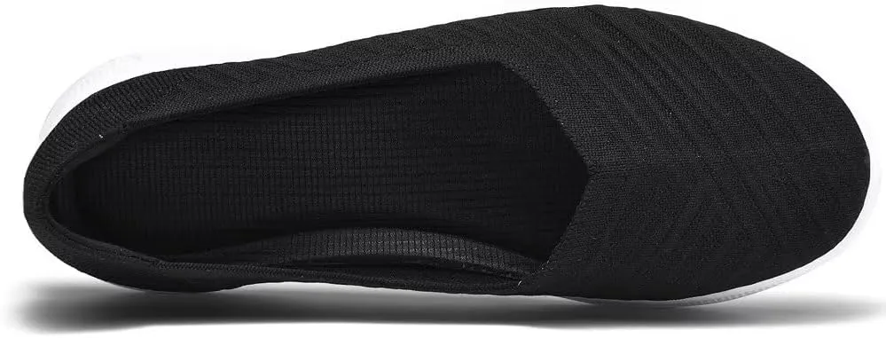 konhill Women's Slip on Loafers - Comfy Walking Tennis Low-Top Ballet Flat Nurse Shoes Casual Sneakers