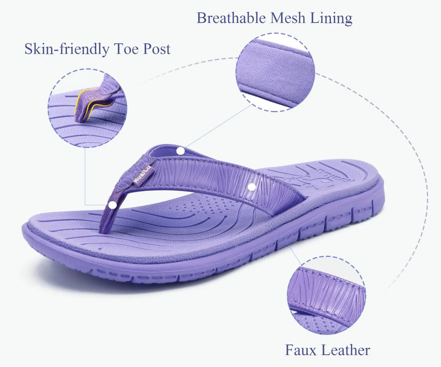 KuaiLu Comfortable Flip Flops for Women with Arch Support Summer Beach Walking Thong Sandals Slip On Indoor Outdoor