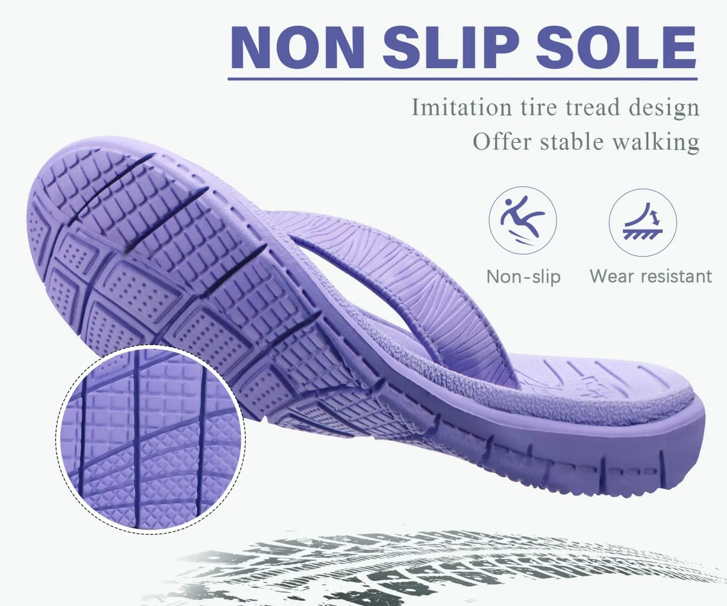 KuaiLu Comfortable Flip Flops for Women with Arch Support Summer Beach Walking Thong Sandals Slip On Indoor Outdoor