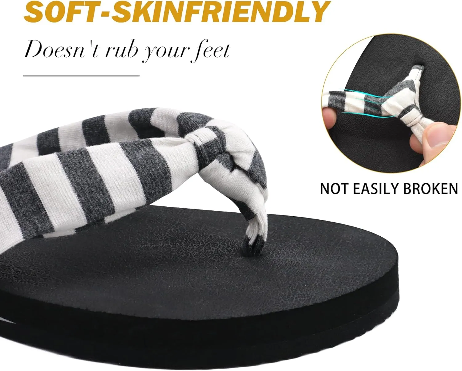 KuaiLu Flip Flops for Women with Arch Support Yoga Mat Comfortable Summer Beach Walking Thong Cushion Sandals Slip On Indoor Outdoor