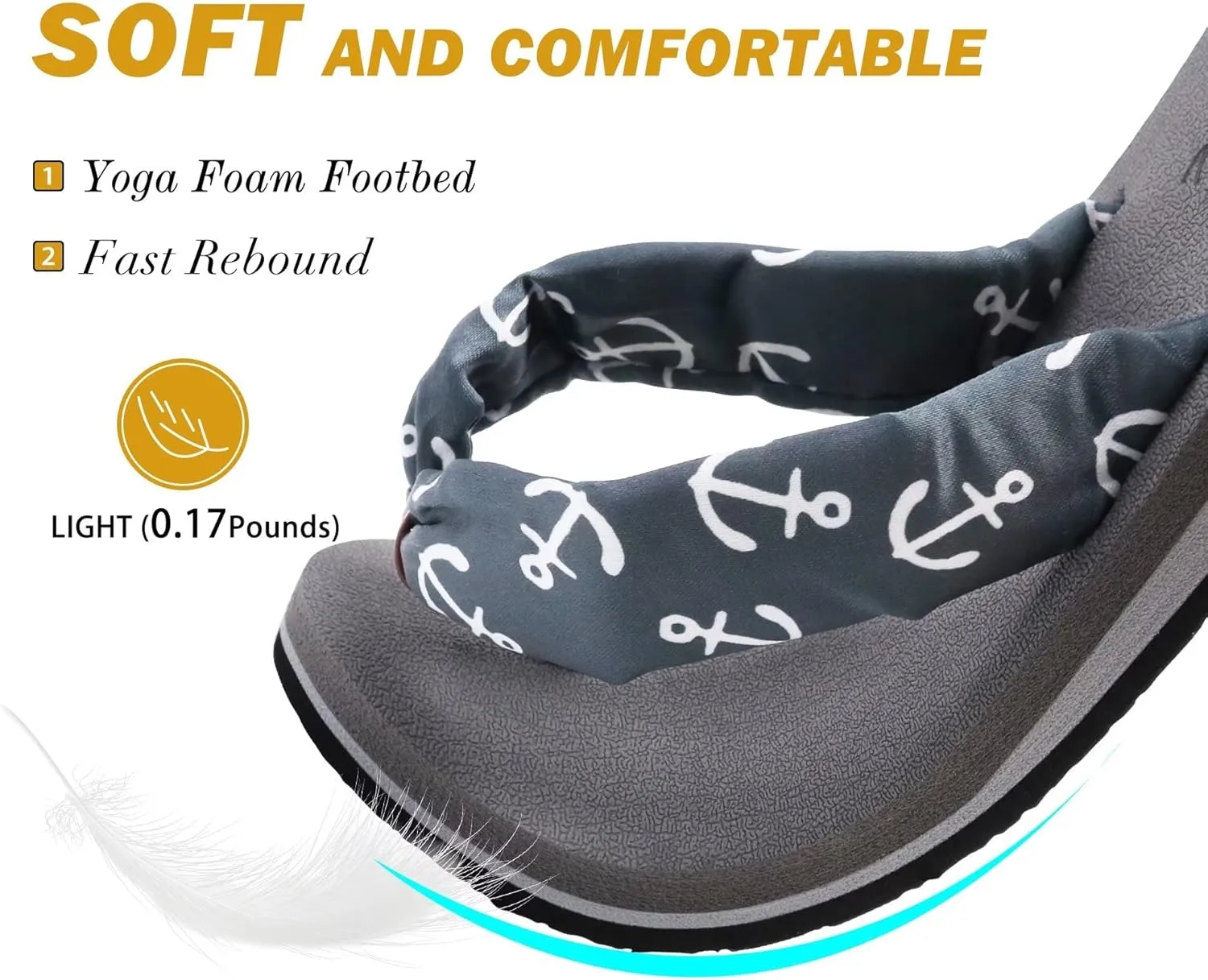 KuaiLu Flip Flops Women Yoga Foam Ladies Comfort Arch Support Summer Beach Casual Thong Sandals