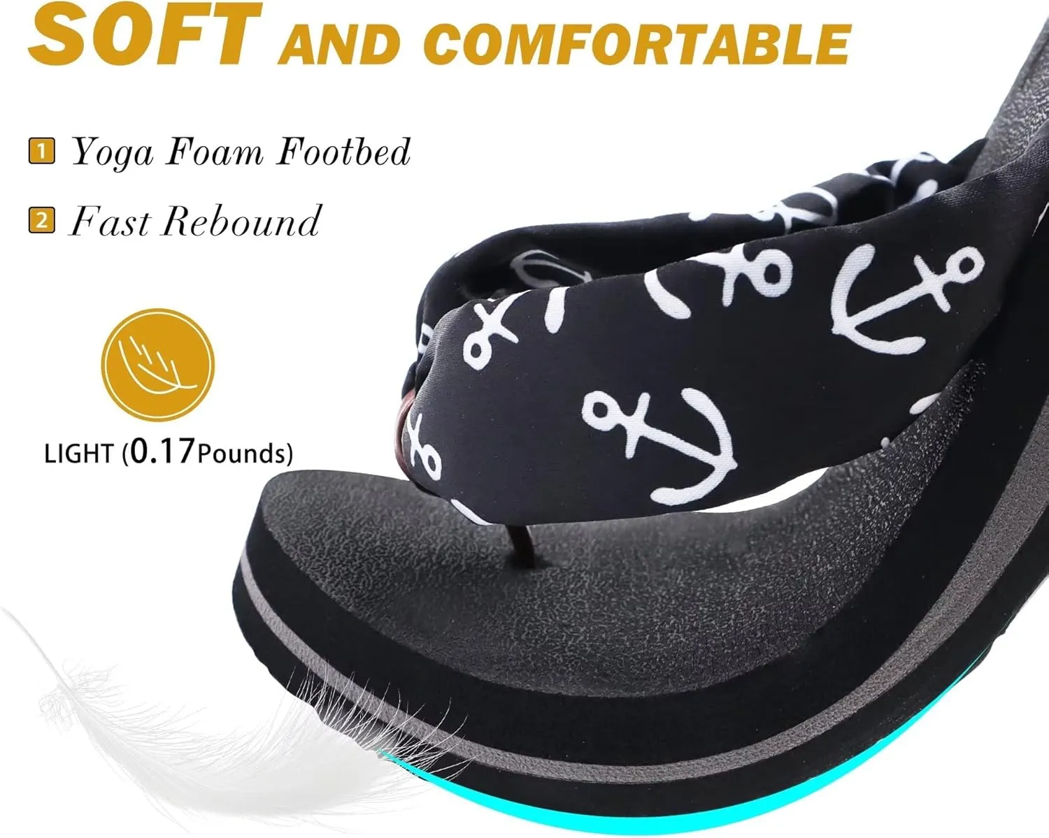 KuaiLu Flip Flops Women Yoga Foam Ladies Comfort Arch Support Summer Beach Casual Thong Sandals