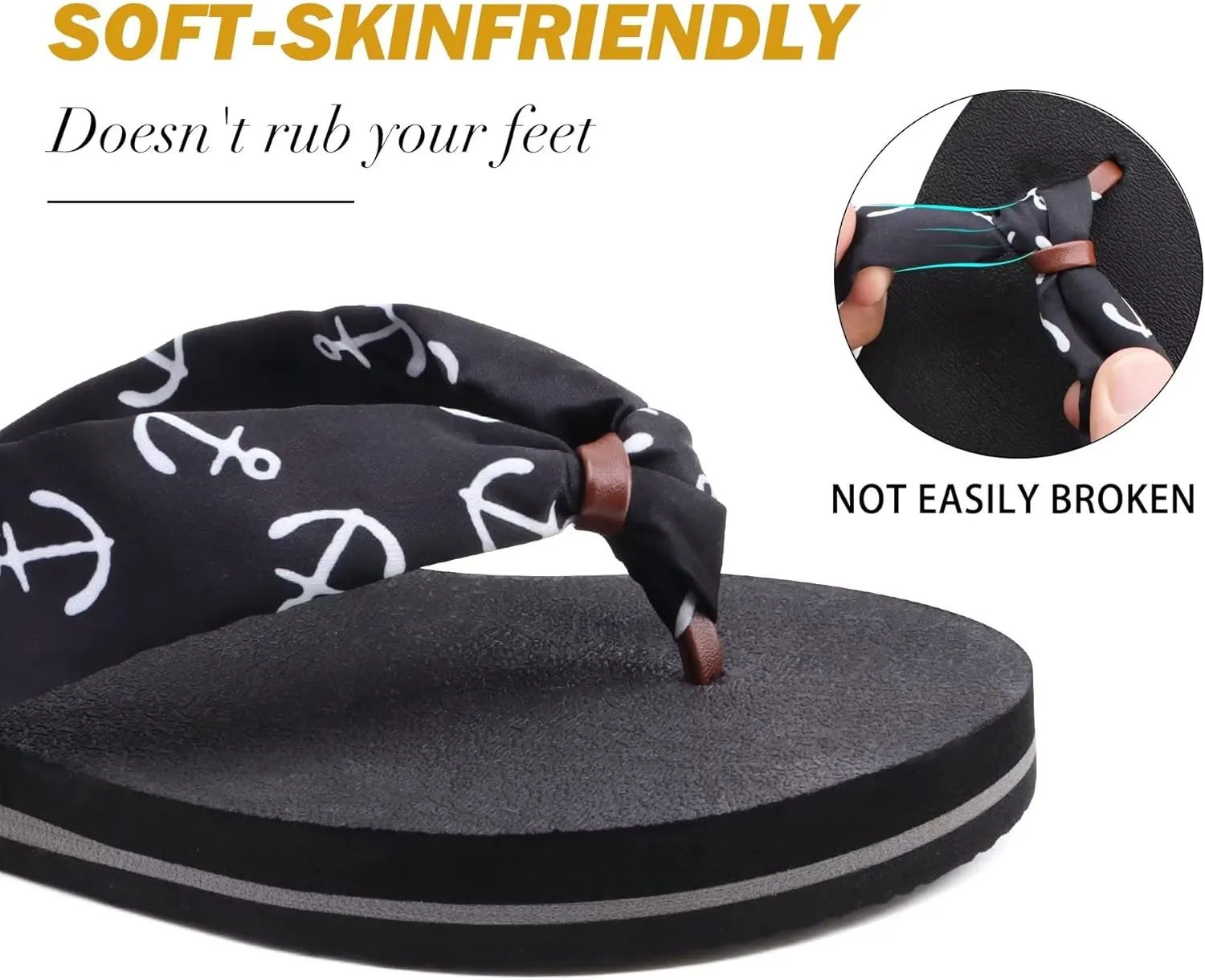 KuaiLu Flip Flops Women Yoga Foam Ladies Comfort Arch Support Summer Beach Casual Thong Sandals