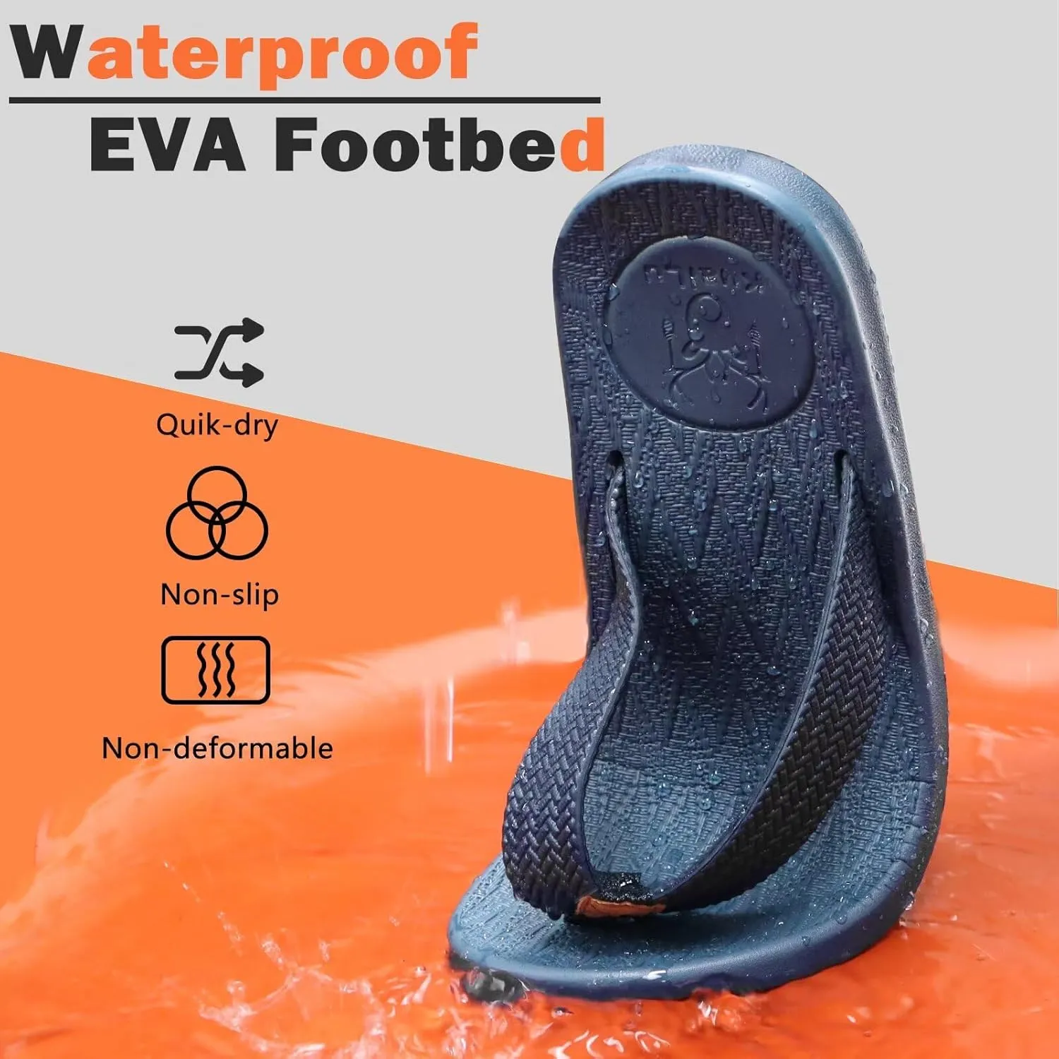 KuaiLu Mens Flip Flops Arch Support Comfortable Summer Beach Thong Sandals Yoga Foam Cushion Slip on Slippers