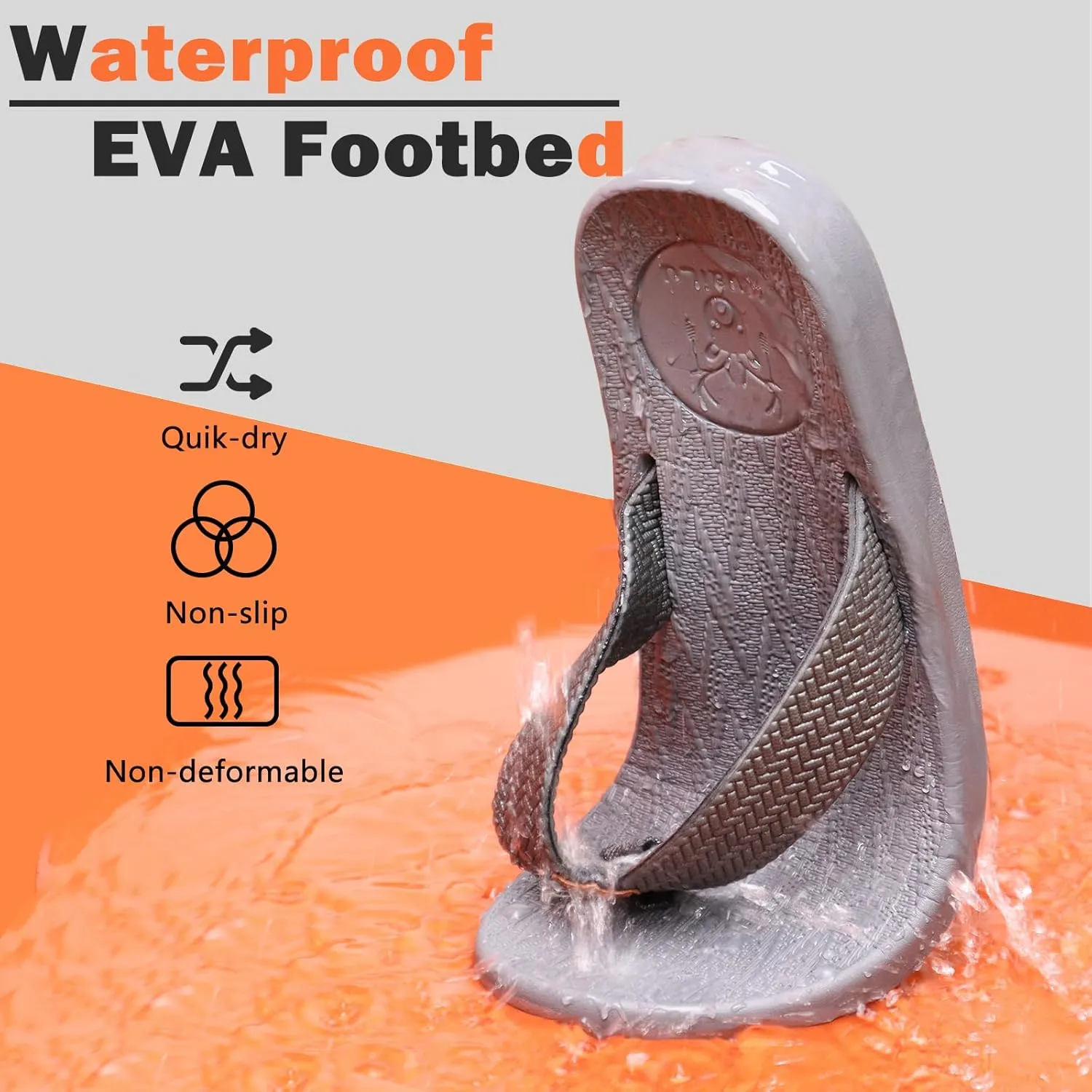 KuaiLu Mens Flip Flops Arch Support Comfortable Summer Beach Thong Sandals Yoga Foam Cushion Slip on Slippers